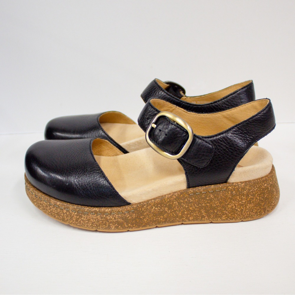 🆕Dansko Brynlee Black Waxy Milled Leather Clog Sandals 39 EU/ 8.5-9 US - Picture 8 of 12